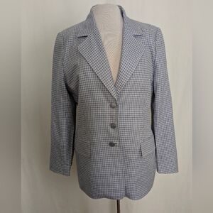 Escada Houndstooth Cotton Woven Blazer EU 42/US 12
